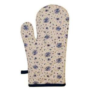 Clayre-Eef Edényfogó kesztyű, Blue Rose Blooming mintával, 18x30cm, 100% pamut - Clayre & Eef