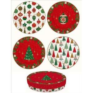 4 db-os karácsonyi desszert tányér szett, 19cm, Jingle Bells mintával, porcelán, Easy Life-Nuova - Konyha & Étkezés