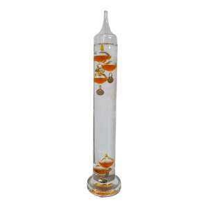 Galilei 28cm Glasthermometer, Raumtemperaturanzeige, 5 Kugeln, Goldsiegel - TFA