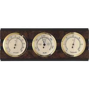 Barométer kombináció (légynyomásmérő, hőmérő és páratartalommérő) Elforgatható műszerek Erezett mogyoró/fekete színű hátlappal 93459336 - TFA