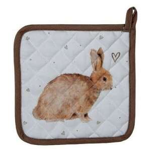 Clayre-Eef 20x20cm edényalátét, aranyos nyuszi mintával, tökéletes a kezek védelmére forró edényekkel szemben - Clayre & Eef