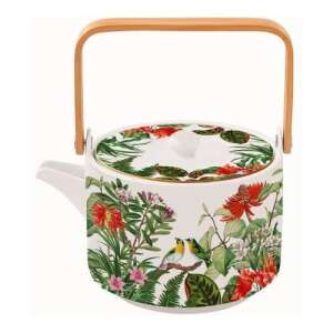 Exotica porcelán teáskanna bambusz fogantyúval és virágmintával - Easy Life Design