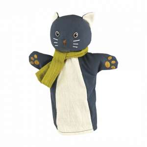 Egmont Toys hand puppet cat, blue and white, with green scarf, for kids - Puppet Toy