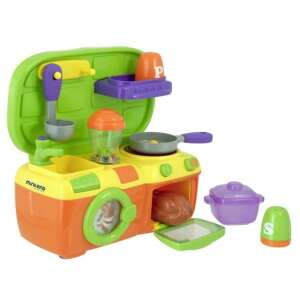 Miniland Minichef игрална кухня, цветна и интерактивна игрална кухня за деца, със звукови ефекти и аксесоари - Кухня за бебета и играчки
