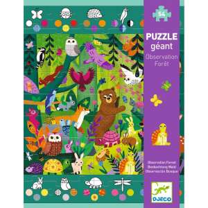 Puzzle uriaș Djeco Pădurea, 54 piese, joc de observare pentru copii - Puzzle