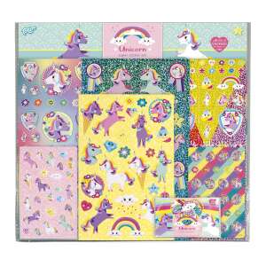 Egyszarvú matricák készlet több mint 300 matricával, 7 lappal és egy táska kis matricákkal - Totum