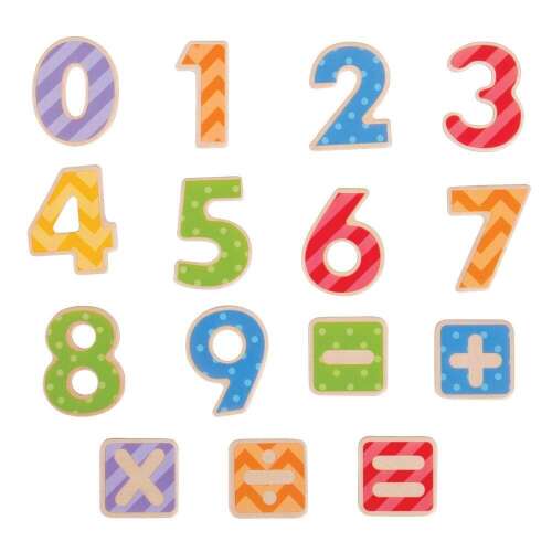 Bigjigs Magnetic Number Set, wooden magnetic numbers and math symbols for kids