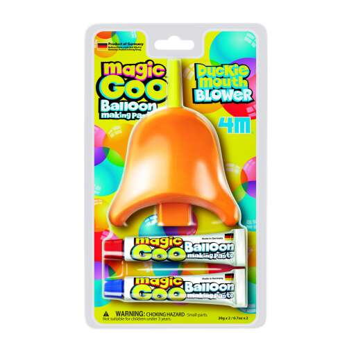 Magic Goo Balloon Making Paste kit with duckie mouth blower, 2 tubes of paste, instructions, and safety valve