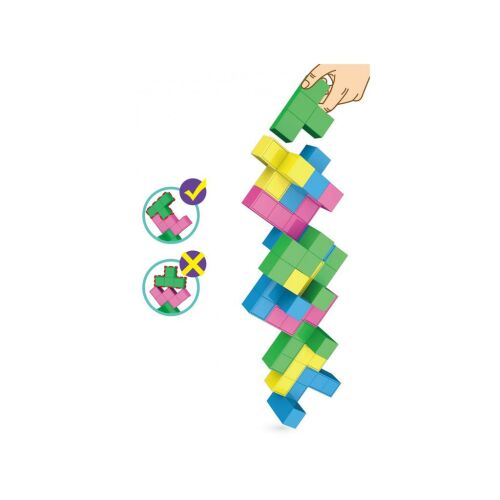 Puzzle 3D Blocks egymásra rakási bemutató, színes építőkockák gyerekeknek