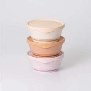 Miniware 3-piece bowl set with lids, perfect for baby food, made from 100% biodegradable natural materials - Kids' Plate