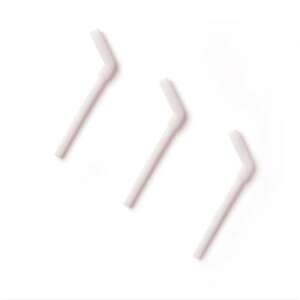 3 pack Miniware silicone straws, white, for toddlers, BPA free, food grade silicone - Straw