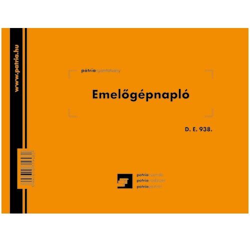 Emelőgép Karbantartási Napló - A/5 Fekvő - 24 Oldal 136826679