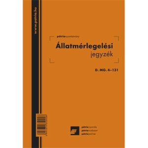 Pátria - Állatmérlegelési Jegyzetfüzet - 50 lapos - 140x203 mm 136826397 - Patria