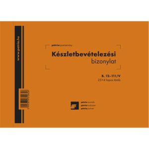 Patria - Készletbevételezési Bizonylat - Blokk - A/5 - 25x4 lap 136826443 - Patria