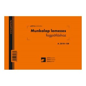 Patria - Fogászati Munkalap - Lemezes Fogpótláshoz - A5 136825763 - Patria