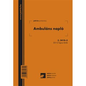 Pátria Nyomda - Ambuláns Napló - Tömb - A/5 - 50x2 Lap 136826036 - Patria