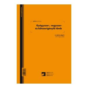 Patria - Gyógyszer-Vegyszer-Kötszer Nyilvántartó Tömb - 25x3 - 203x295mm 136826291 - Patria