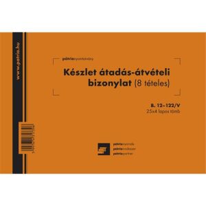 PATRIA - Készlet Átadás-Átvételi Bizonylat - 8 Tételes - A/5 136814939 - Patria