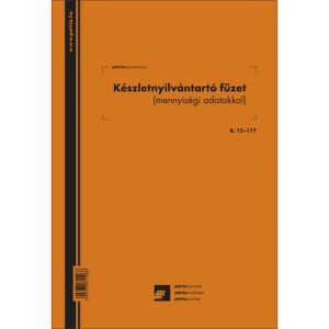 PATRIA - Készletnyilvántartó Füzet - A/4 - 26 lapos 136826188 - Patria