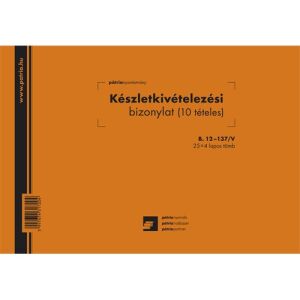Patria - Készletkivételezési Bizonylat - 10 Tételes - 245x170 mm 136826161 - Patria