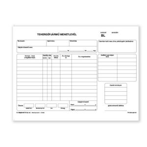 Patria - Tehergépjármű Menetlevél Blokk - 100 Lap - A/4 136825659 - Patria