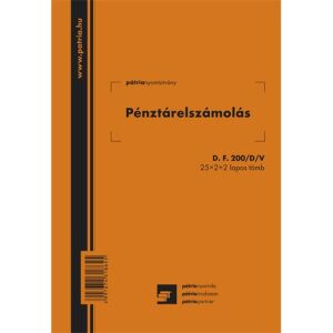 Pátria Nyomda - Pénztárelszámolás Tömb - A/5 - 25x2+2 lap 136826277 - Üzleti nyomtatvány