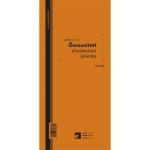 Patria - Összesített Elszámolási Jelentés Blokk - 150 Lap - 140x295 mm