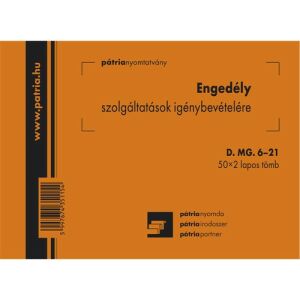 Pátria Nyomtatvány - Engedélynyomtatvány - Tömb - 50x2