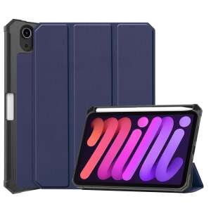 Apple iPad Mini (2021) (8.3), mappa tok, Apple Pencil tartóval, Smart Case, Wooze New Style Trifold Case, sötétkék 93496380 Tablet tokok