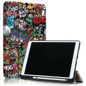 Apple iPad Pro 12.9 (2020), mappa tok, Apple Pencil tartóval, graffiti minta, Smart Case, Wooze New Style Trifold Case, színes 93496430 Tablet tokok