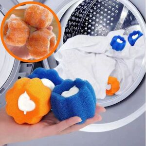 Kisállatszőr Eltávolító Szivacslabda mosógépben, narancssárga és kék kisállatszőr eltávolító labdák - Háztartási nagygép kiegészítő