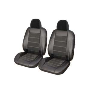 Huse auto pentru scaune din piele neagră și Alcantara, set de 2 - Nonbrand Huse pentru scaune auto
