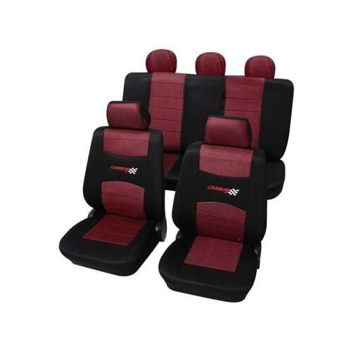 Huse universale pentru scaune auto Petex, roșu-negru, set complet
