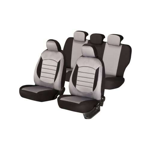 Huse universale pentru scaune auto Umbrella City, gri, set complet pentru scaunele din față și din spate