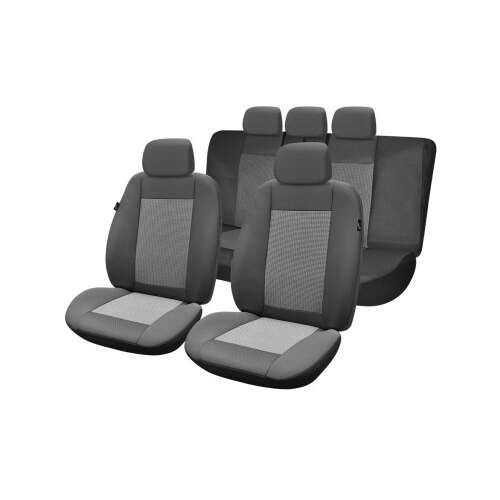 Huse universale pentru scaune auto Umb2, negre, set de 5, pentru scaunele din față și din spate, cu huse pentru tetiere