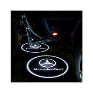 Mercedes-Benz logo car door projector lights, showing the logo projected on the ground - Light & Indicator