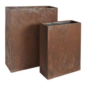 Yukon Terrace rozsdabarna kompozit növénytartó, 2 db-os szett, 80x30x92cm - Balkonláda