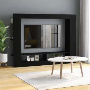 Fekete forgácslap TV-szekrény 152 x 22 x 113 cm 93563615 