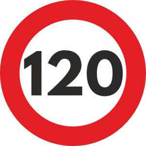 "Speed Limit" Reflective Sticker - 120 km/h