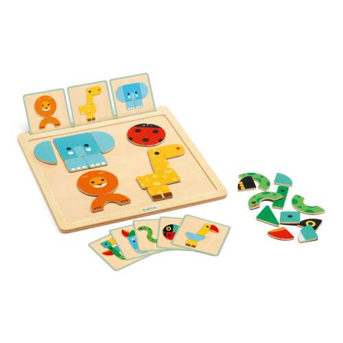 Djeco Geo Basic magnetic animal puzzle for kids, 24 pieces, ages 2+