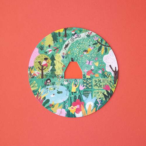 Londji A Home for Nature Spring Puzzle, 10 pieces, round, colorful illustration