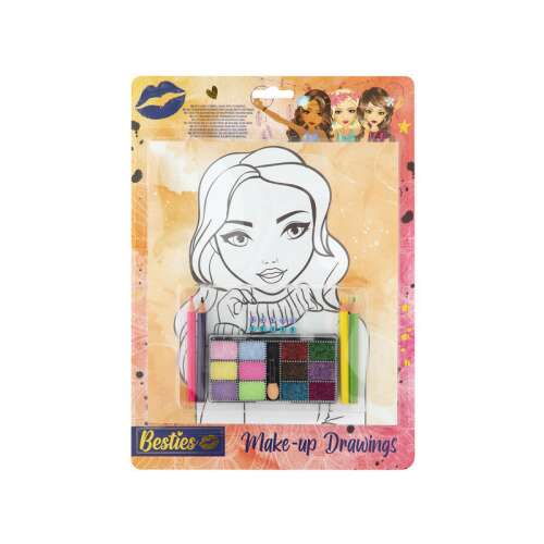 Besties Make-up Drawings coloring book with makeup palette and pencils