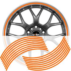 16-piece sticker ring set, bright orange for rims
