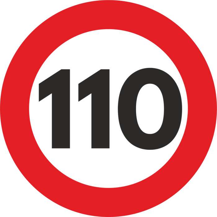 "Speed Limit" Reflective Sticker - 110 km/h