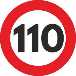 "Speed Limit" Reflective Sticker - 110 km/h
