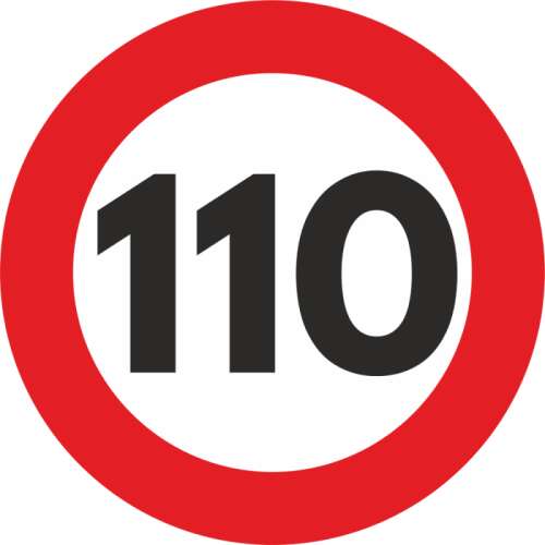 110 km/h speed limit reflective sticker