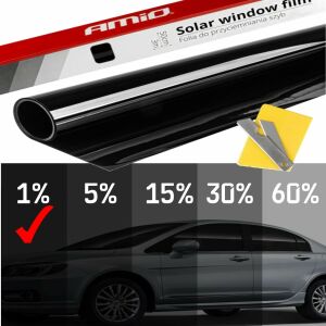 Mega Dark Black Tinted Window Film 0.75 x 3m (1%)