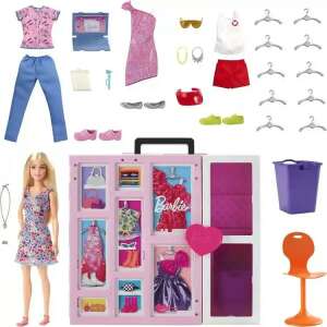 Mattel Barbie hordozható öltözőszoba ruhákkal és babával 93625824 