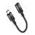 HOCO Type-C iPhone Lightning adapter kábel, 10cm hosszú, fekete