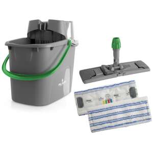 Filmop mop set with bucket, green, for cleaning floors - Felmosó